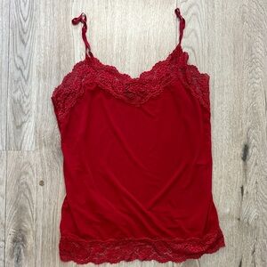 Red Lace Trim Camisole
